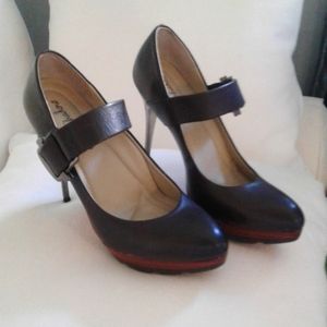 Mea Shadow Dark Brown Leather  Stiletto Heels